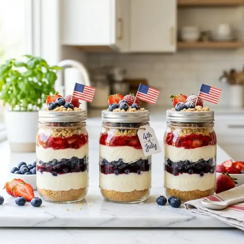 Patriotic Berry Cheesecake Jars 5 Patriotic Berry Cheesecake Jars