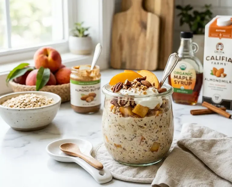 Peach Cobbler Overnight Oats