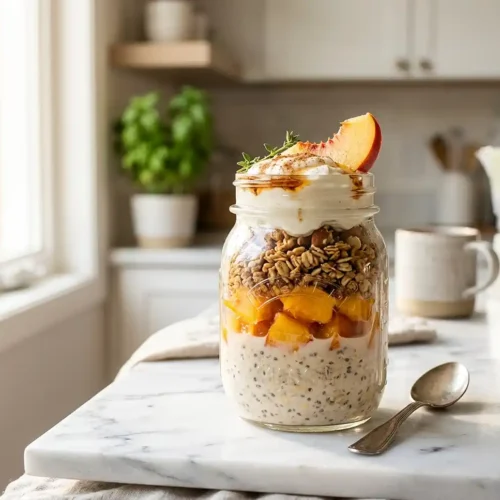 Peach Crisp Overnight Oats 2 Peach Crisp Overnight Oats
