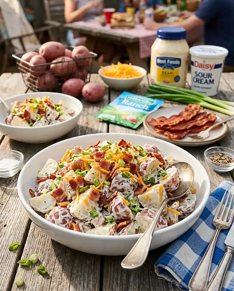 Ranch Potato Salad with Bacon 4 Ranch Potato Salad with Bacon recipe