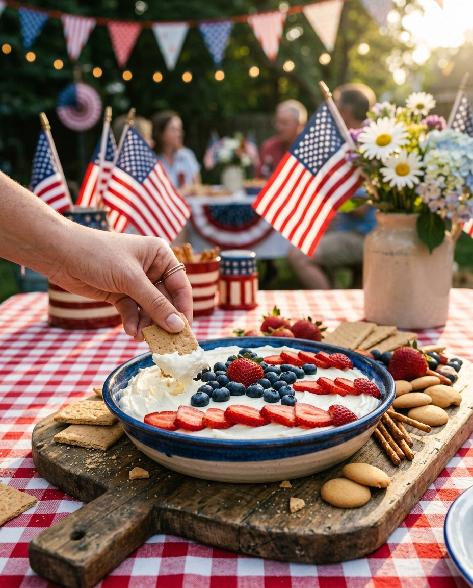 Red White and Blue Cheesecake Dip 4 Red White and Blue Cheesecake Dip recipe