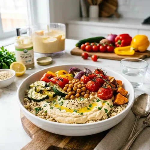 Roasted Veggie Hummus Grain Bowls 5 Roasted Veggie Hummus Grain Bowls