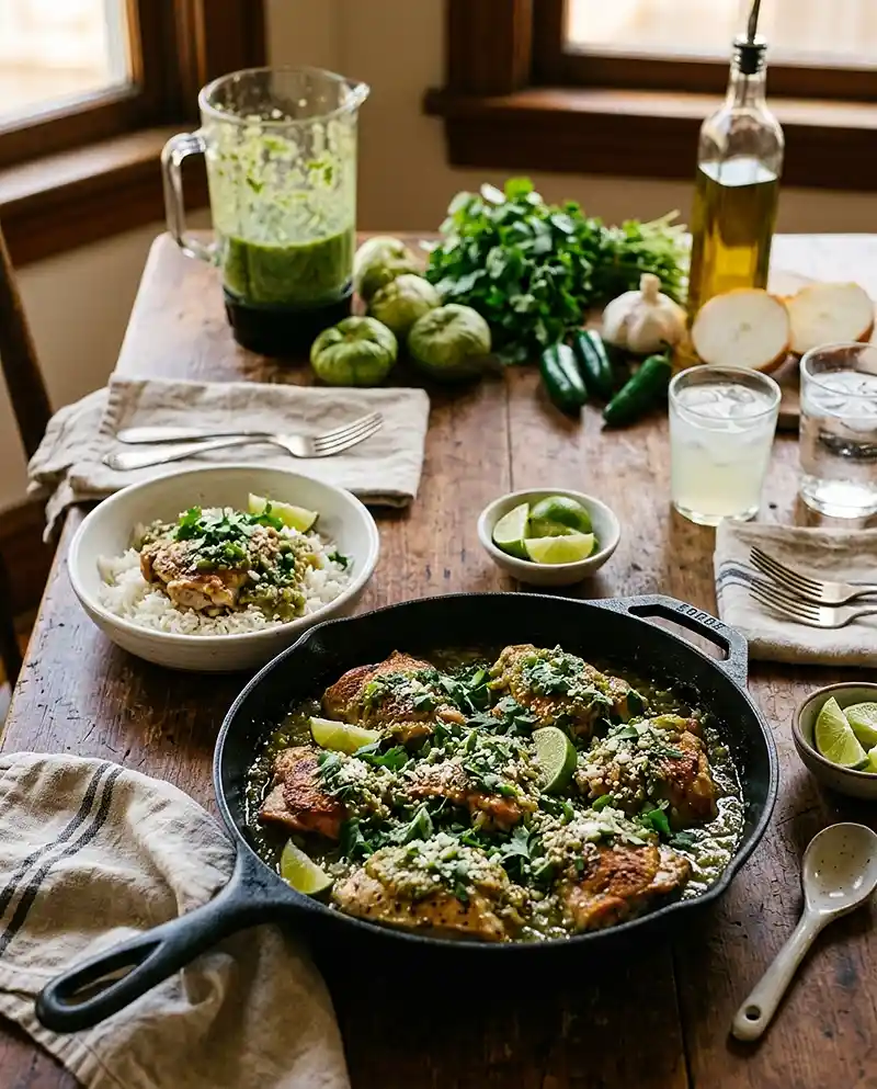 Skillet Salsa Verde Chicken 4 Skillet Salsa Verde Chicken recipe