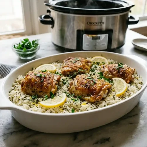 Slow Cooker Lemon Herb Chicken and Rice 5 Slow Cooker Lemon Herb Chicken and Rice