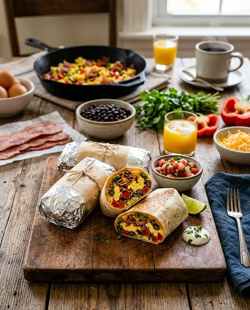 Southwest Breakfast Burritos 4 Southwest Breakfast Burritos recipe