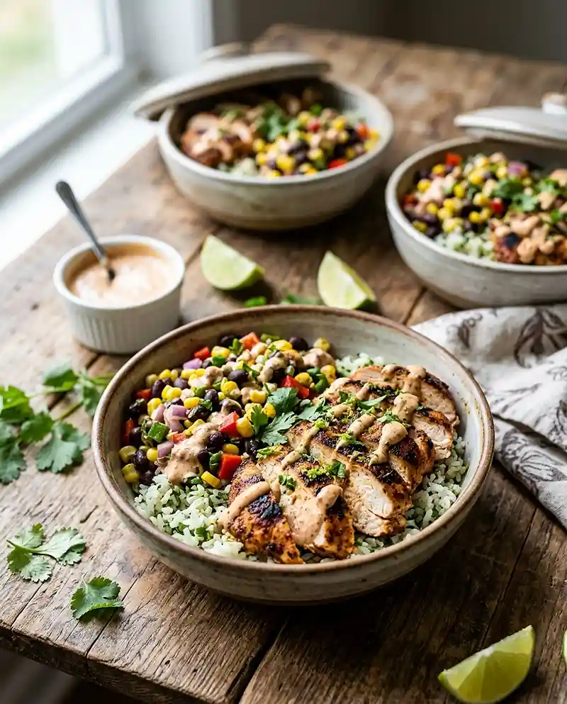 Southwest Chicken Lunch Bowls 4 Southwest Chicken Lunch Bowls recipe