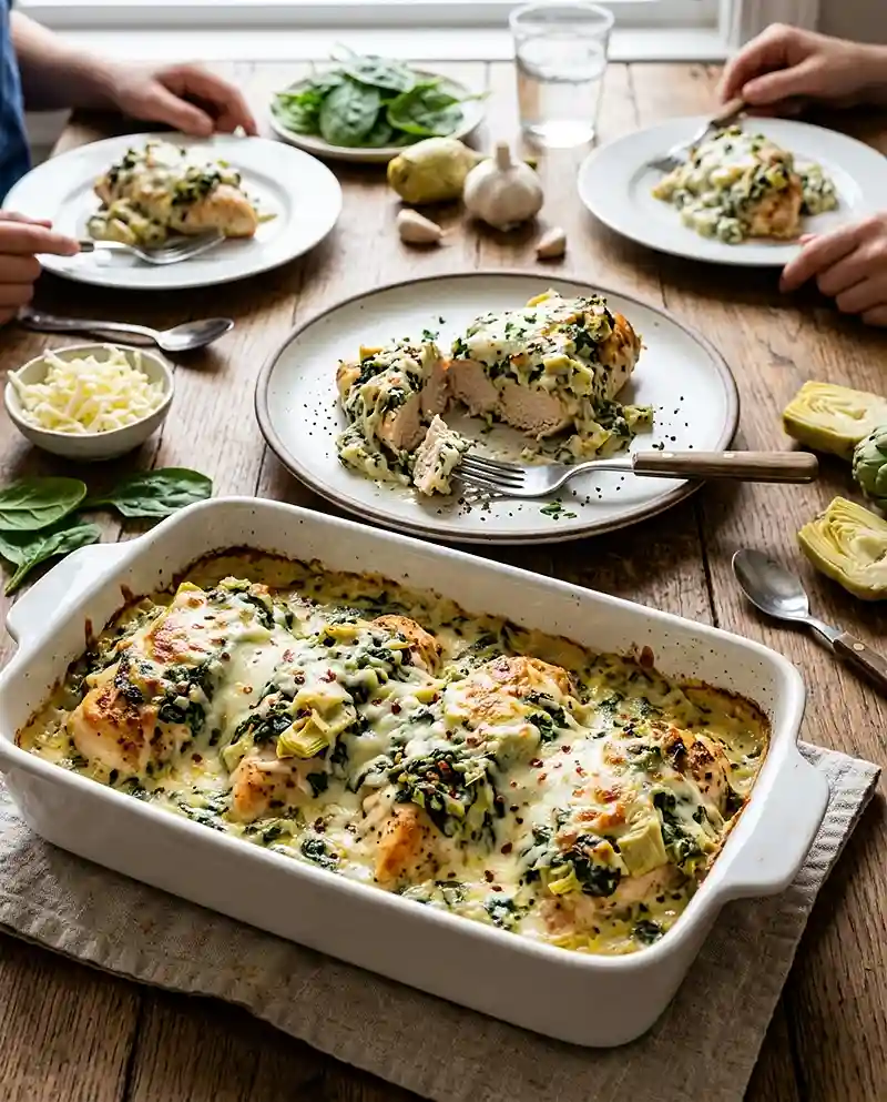 Spinach Artichoke Chicken Casserole 4 Spinach Artichoke Chicken Casserole recipe