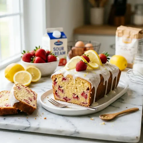 Strawberry Lemonade Loaf Cake 2 Strawberry Lemonade Loaf Cake