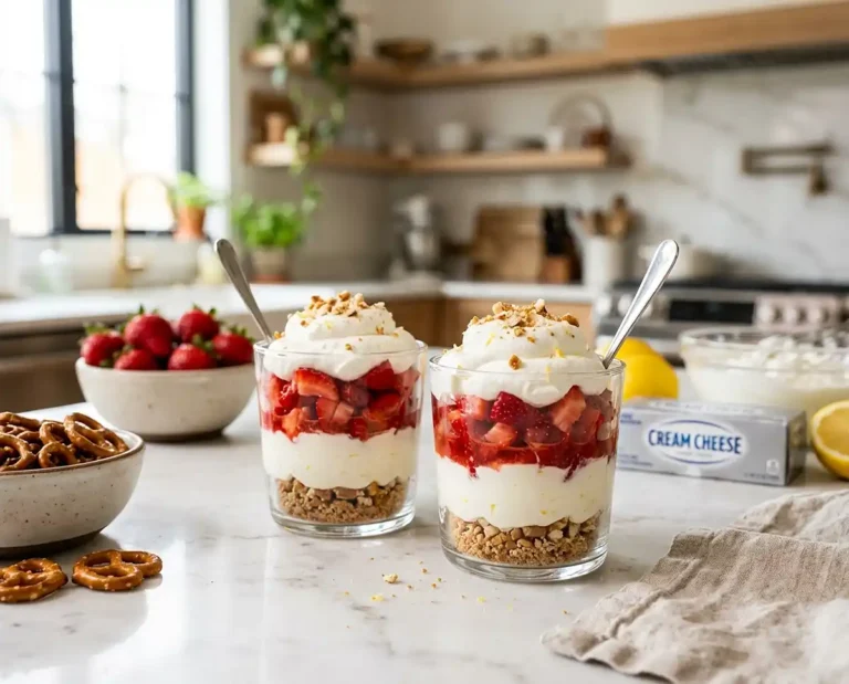 Strawberry Pretzel Salad Cups