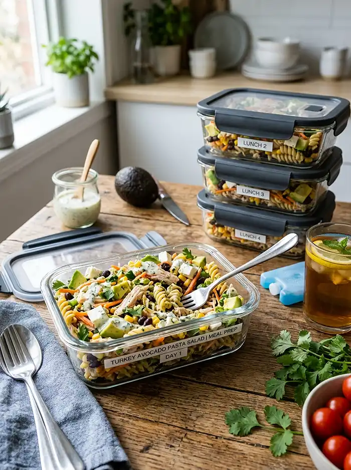 Turkey Avocado Pasta Salad Lunch Boxes 5 Turkey Avocado Pasta Salad Lunch Boxes Recipe