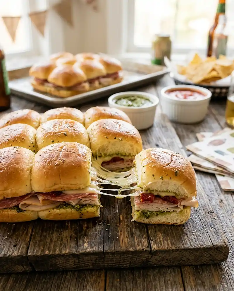 Turkey Pesto Sliders 4 Turkey Pesto Sliders RECIPE