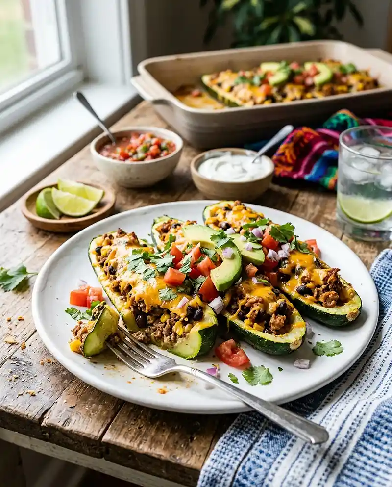 Turkey Taco Zucchini Boats 4 Turkey Taco Zucchini Boats recipe