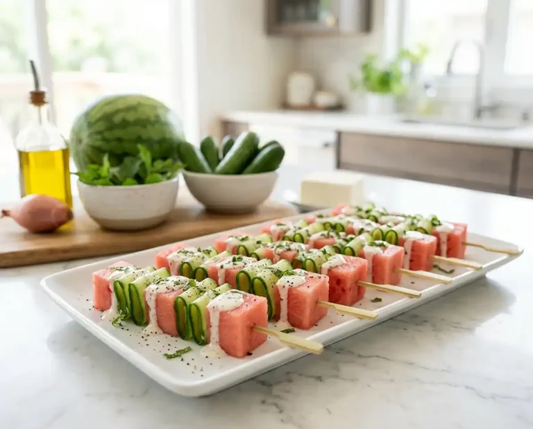 Watermelon Cucumber Skewers