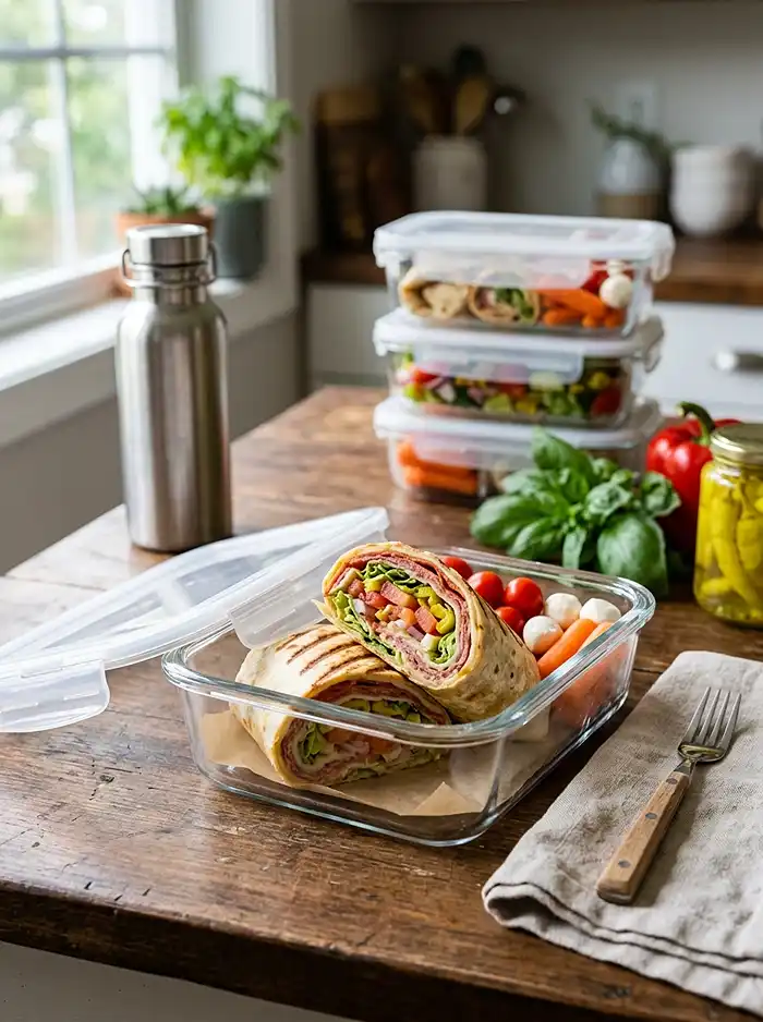 Italian Chopped Wrap Boxes for Lunch 5 easy wraps and boxes