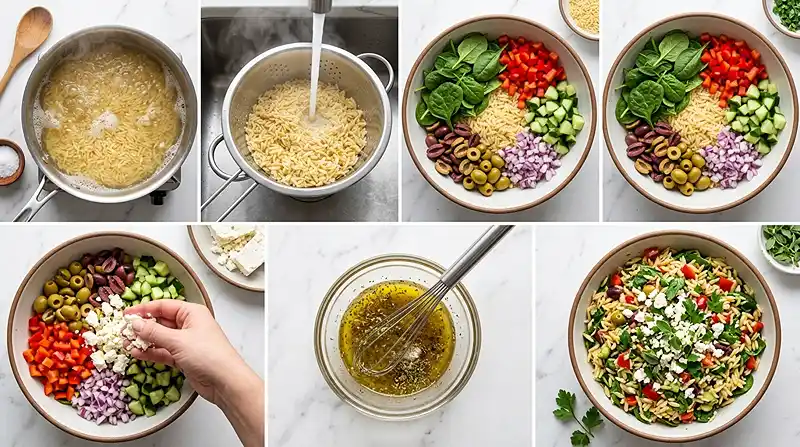 Mediterranean Orzo Salad 3 how to make Mediterranean Orzo Salad