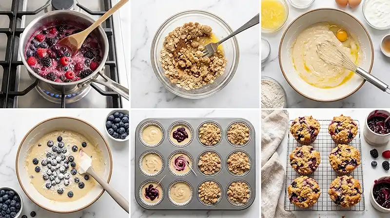 Berry Cobbler Muffins 3 how to make the Berry Cobbler Muffins