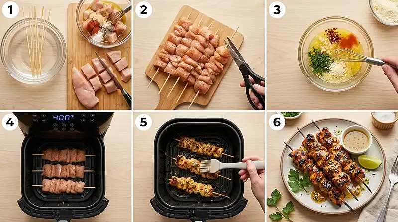 Garlic Parmesan Chicken Skewers 3 how to make the Garlic Parmesan Chicken Skewers