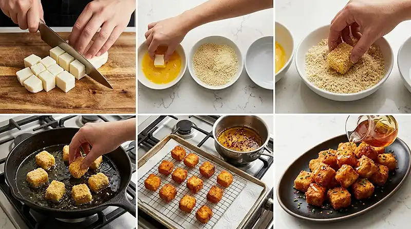 Hot Honey Halloumi Bites 3 how to make the Hot Honey Halloumi Bites