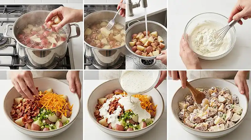 Ranch Potato Salad with Bacon 3 how to make the Ranch Potato Salad with Bacon
