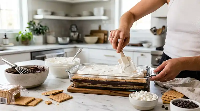 Smores Icebox Cake 3 how to make the Smores Icebox Cake