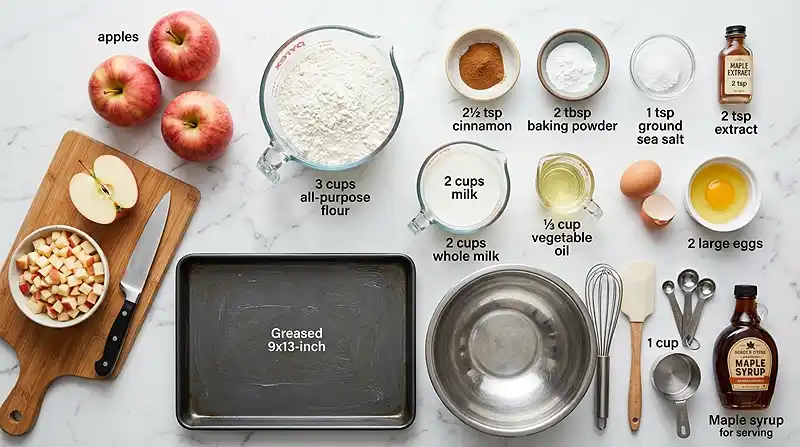 Apple Cinnamon Sheet Pan Pancakes 2 ingredients for Apple Cinnamon Sheet Pan Pancakes