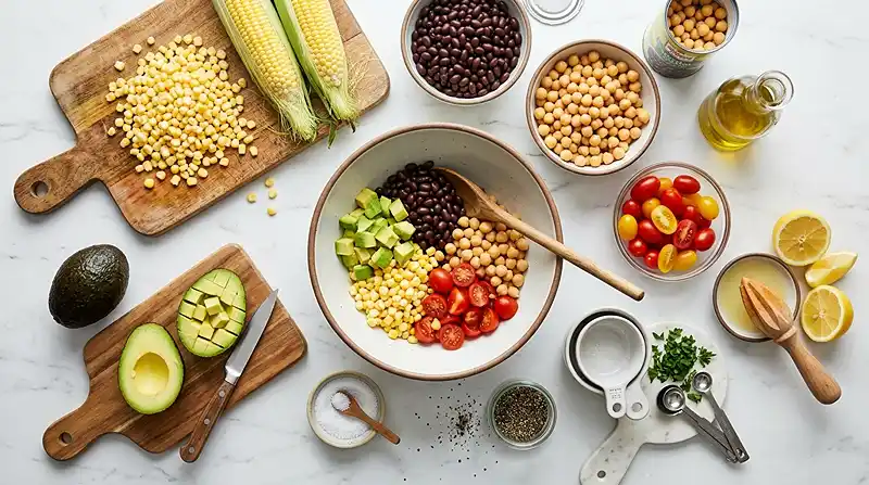 Avocado Corn Black Bean Salad 2 ingredients for Avocado Corn Black Bean Salad