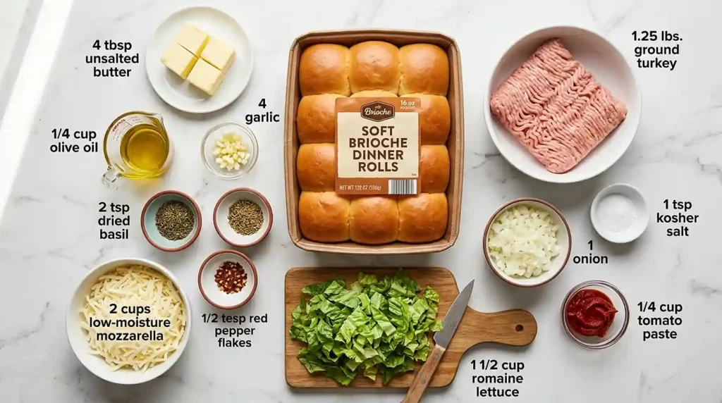 Pesto Turkey Mozzarella Sliders 2 ingredients for BBQ Turkey Meatball Bowls