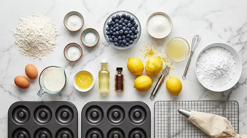 Baked Lemon Blueberry Donuts 2 ingredients for Baked Lemon Blueberry Donuts