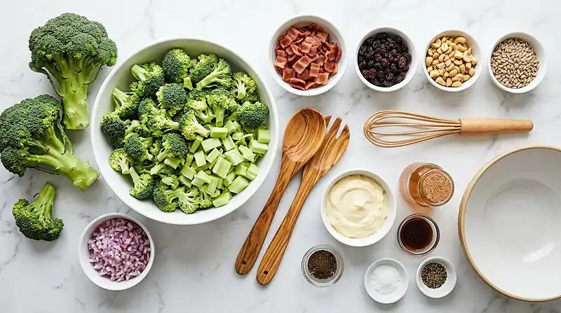 Broccoli Crunch Salad 2 ingredients for Broccoli Crunch Salad