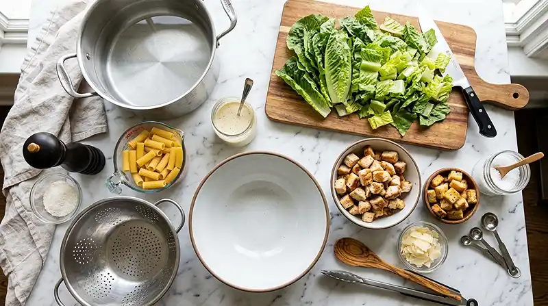 Chicken Caesar Pasta Salad Bowls 2 ingredients for Chicken Caesar Pasta Salad Bowls