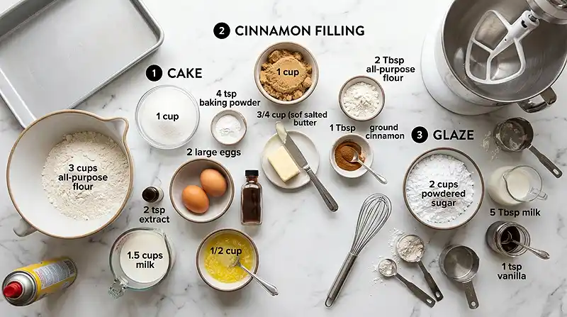 Cinnamon Roll Cake 2 ingredients for Cinnamon Roll Cake