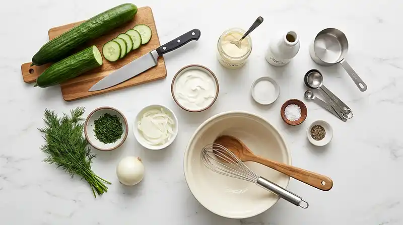 Creamy Cucumber Salad 2 ingredients for Creamy Cucumber Salad