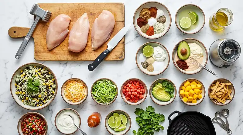 Fiesta Chicken Burrito Bowls 2 ingredients for Fiesta Chicken Burrito Bowls