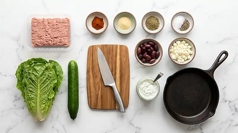 Greek Turkey Burger Bowls 2 ingredients for Greek Turkey Burger Bowls