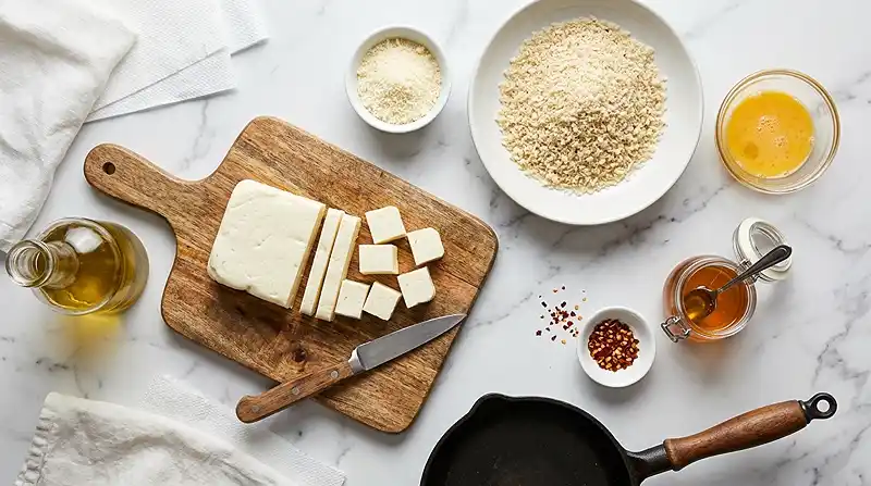 Hot Honey Halloumi Bites 2 ingredients for Hot Honey Halloumi Bites