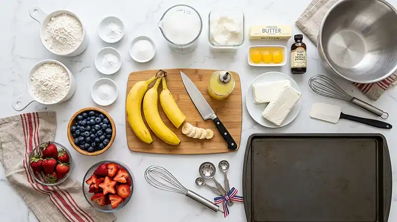 ingredients for Patriotic Fruit Pizza