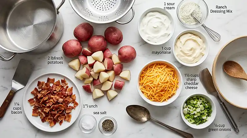 Ranch Potato Salad with Bacon 2 Ranch Potato Salad with Bacon