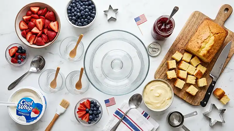 Red White and Blue Trifle Cups 2 ingredients for Red White and Blue Trifle Cups