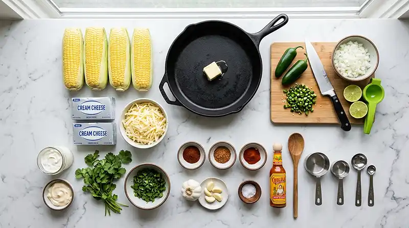 ingredients for Smoky Corn Dip