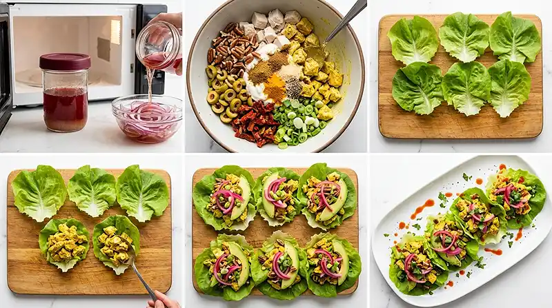 Greek Yogurt Chicken Salad Wraps 3 making the Greek Yogurt Chicken Salad Wraps