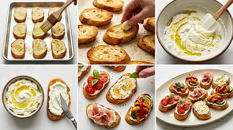 Whipped Ricotta Crostini 3 making the Whipped Ricotta Crostini