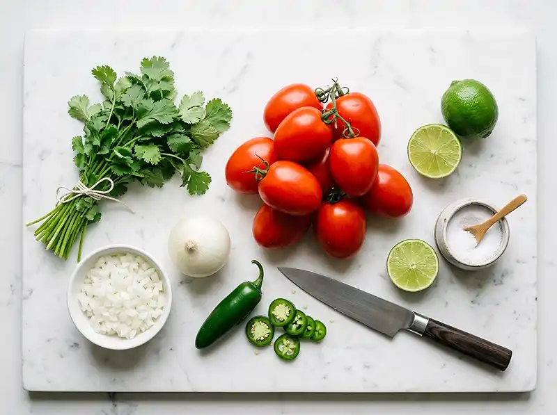 Pico de Gallo Recipe (Easy & Fresh) 3 pico de gallo recipe Ingredients