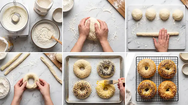 Cottage Cheese Bagel Breakfast Sandwiches 3 preparing the Cottage Cheese Bagel Breakfast Sandwiches