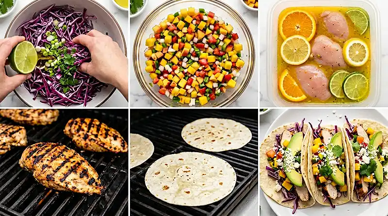 Mango Salsa Chicken Tacos 3 preparing the Mango Salsa Chicken Tacos