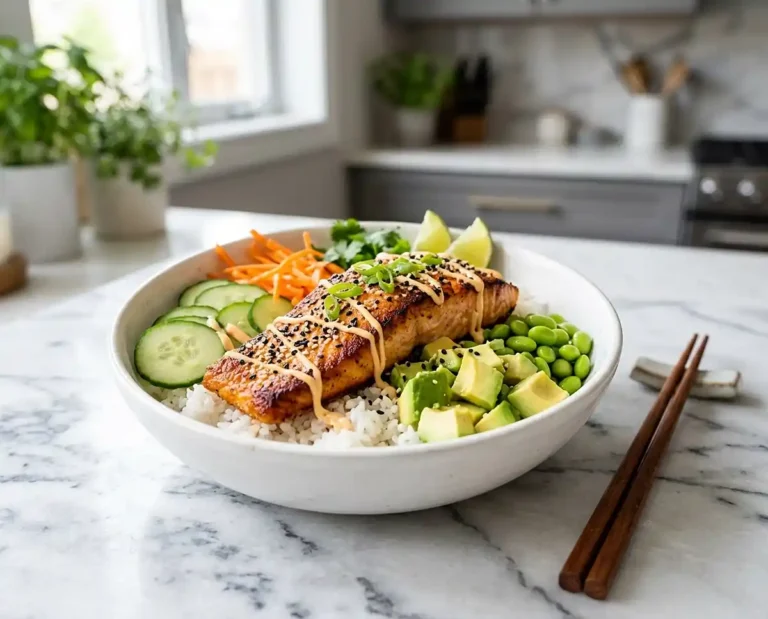 Air Fryer Salmon Rice Bowl