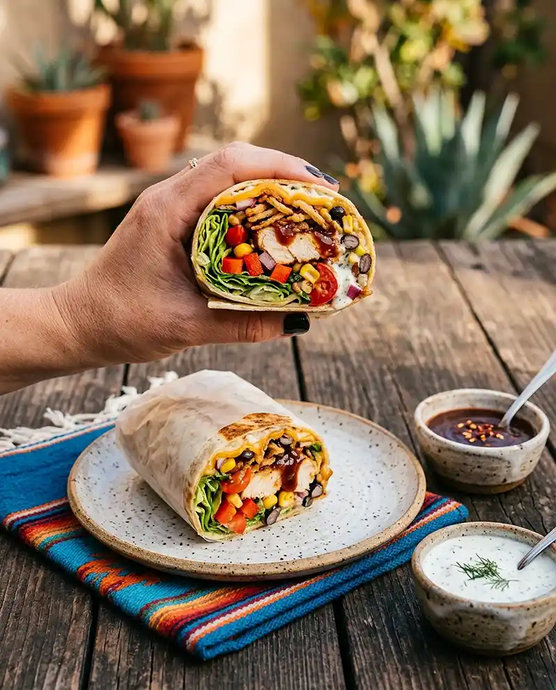 BBQ Ranch Chicken Wraps 4 BBQ Ranch Chicken Wraps recipe
