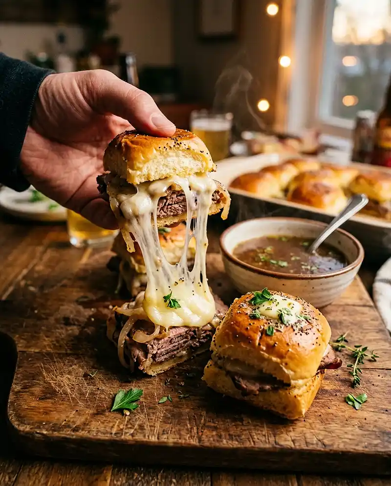 Baked French Dip Sliders 4 Baked French Dip Sliders recipe