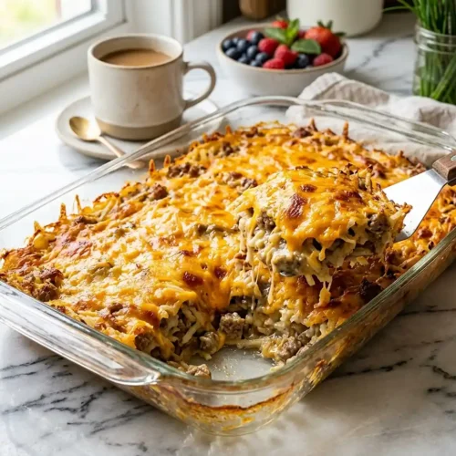 Cheesy Sausage Hashbrown Casserole