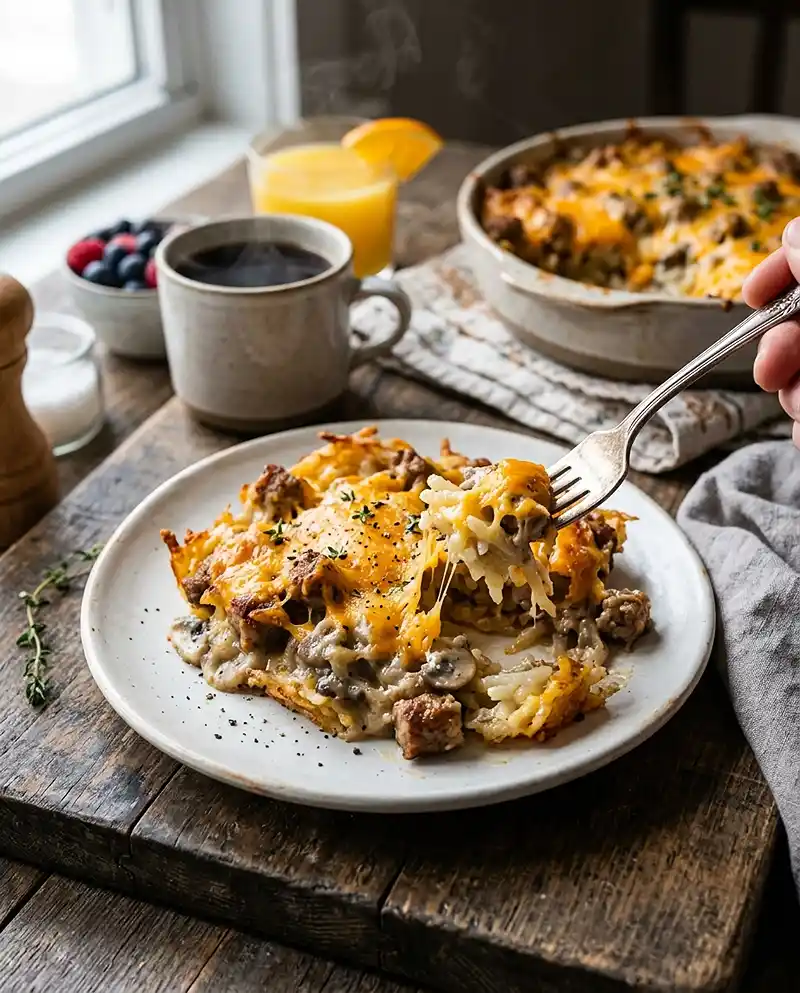 Cheesy Sausage Hashbrown Casserole RECIPE