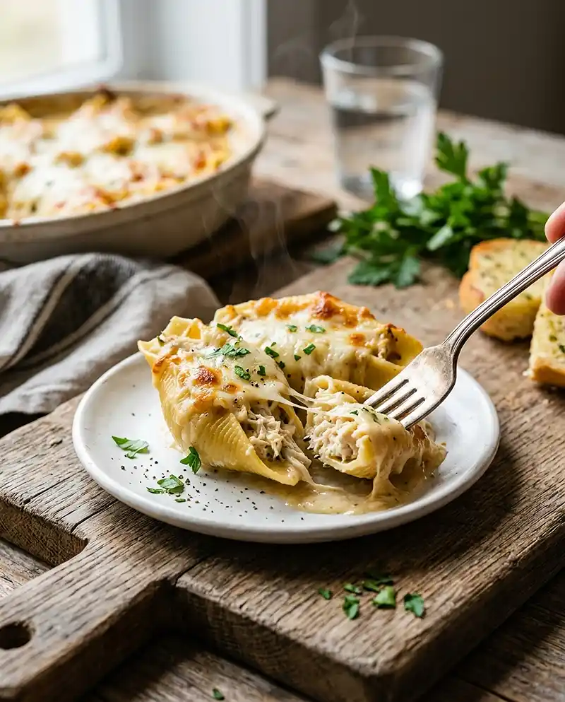 Creamy Chicken Stuffed Shells 4 Creamy Chicken Stuffed Shells recipe